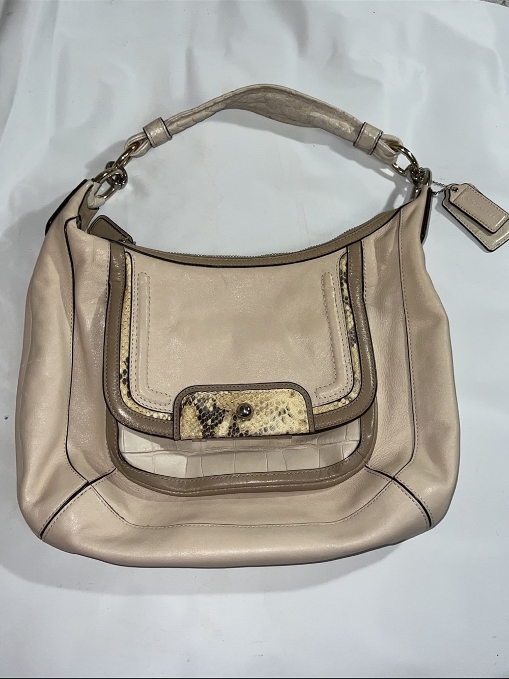 Coach Kristin Leather Spectator Hobo Handbag